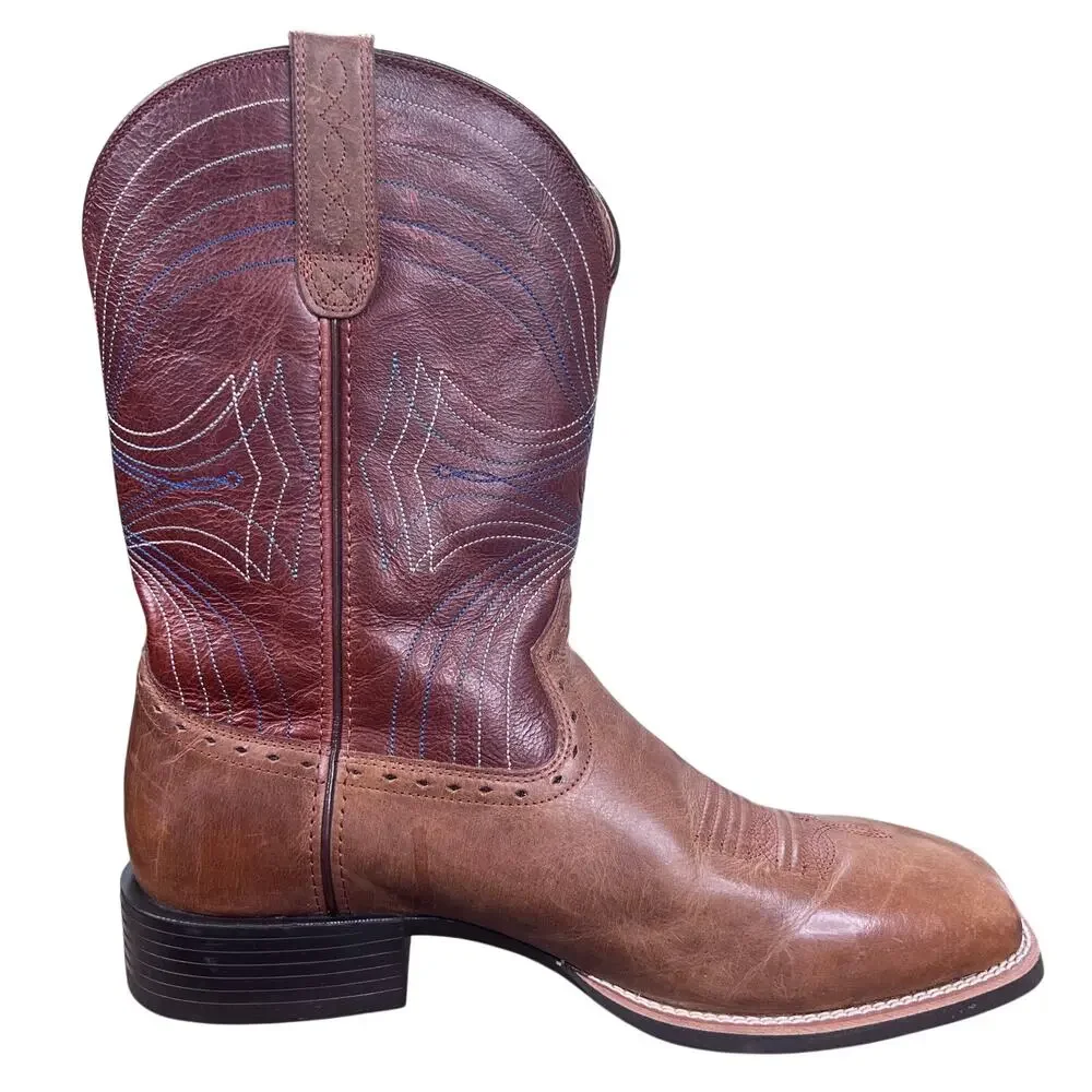 Ariat Lawless Wide Brown Leather Cowboy Western Boots Size 12 EE